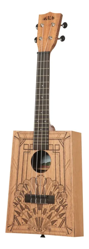 KALA KA-CB-DECO-C - Art Deco Cigar Box Concert Ukulele, inkl. Bag
